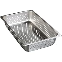 Carlisle FoodService Products 607004P DuraPan Light Gauge Stainless Steel Full-Size Perforated Steam Table Food Pan, 4