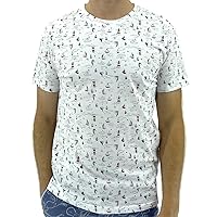 Men's Colorful Novelty Bug Floral All Over Print Crew-Neck Tee T-Shirt