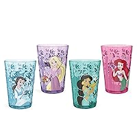 14.5oz Disney Princess Nesting Tumbler Set Includes Durable Plastic Cups, Fun Drinkware is Perfect for Kids, 4pk ( Belle & Jasmine & Ariel), PYRP-0731