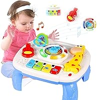 Baby Toys 6 to 12 Months, Musical Learning Table Baby Toys for 1 2 3 Year Old Boys Girls Early Education Activity Center Baby Toys 12-18 Months Kids Toddler Birthday Gifts