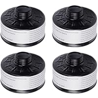 4Pack NBC Gas Mask Filter - CBRN 40mm Gas Mask Filters for Gas Mask - 40mm Activated Carbon Filter for Chemicals Vapors Gases Dust Industry 20-Year Shelf Life