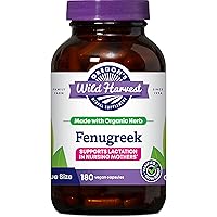 Oregon's Wild Harvest Organic Non-GMO Fenugreek Capsules, Lactation Support Herbal Supplements for Optimal Breast Milk Production-180 Count
