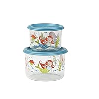 SugarBooger Good Lunch Small Snack 2 Piece Container, Mermaid