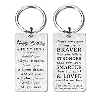 Happy Birthday Son Gifts Keychain - Birthday Gifts for Son Adult - Son Bday Ideas