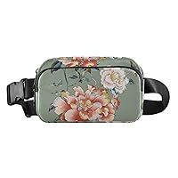 ALAZA Beautiful Floral Art Belt Bag Waist Pack Pouch Crossbody Bag with Adjustable Strap for Men Women College Hiking Running Workout Travel