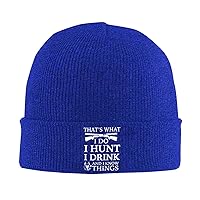 That's What I Do I Hunt I Drink and I Know Things Beanie Hat Funny Skull Cap Soft Warm Slouchy Knit Cap