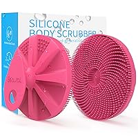 Silicone Body Scrubber, Upgrade 3rd Generation Shower Bath Brush, Lather Nicely, Soft Massage Body, More Hygienic Than Traditional Loofah, Gentle Exfoliating for Sensitive Skin, 1 Pcs, Rose