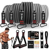 Resistance Bands, Exercise Bands with Handles, Fitness Bands, Workout Bands with Door Anchor and Ankle Straps, for Heavy Resistance Training, Physical Therapy, Shape Body, Yoga, Home Workout Set