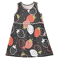 Summer Fresh Sweet Strawberry Fruits Girls Dress Kids Toddler Casual Dresses Summer Dresses 2T
