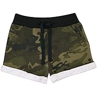 Kids Girls Shorts Fleece Camouflage Green Summer Hot Short Dance Gym Pants 5-13Y