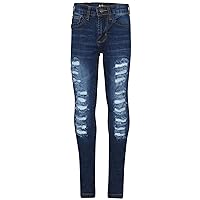 A2Z 4 Kids Girls Denim Ripped Jeans Dark Blue Comfort Skinny Stretch Jeans Lightweight Cotton Denim Pants Age 3-14 Years