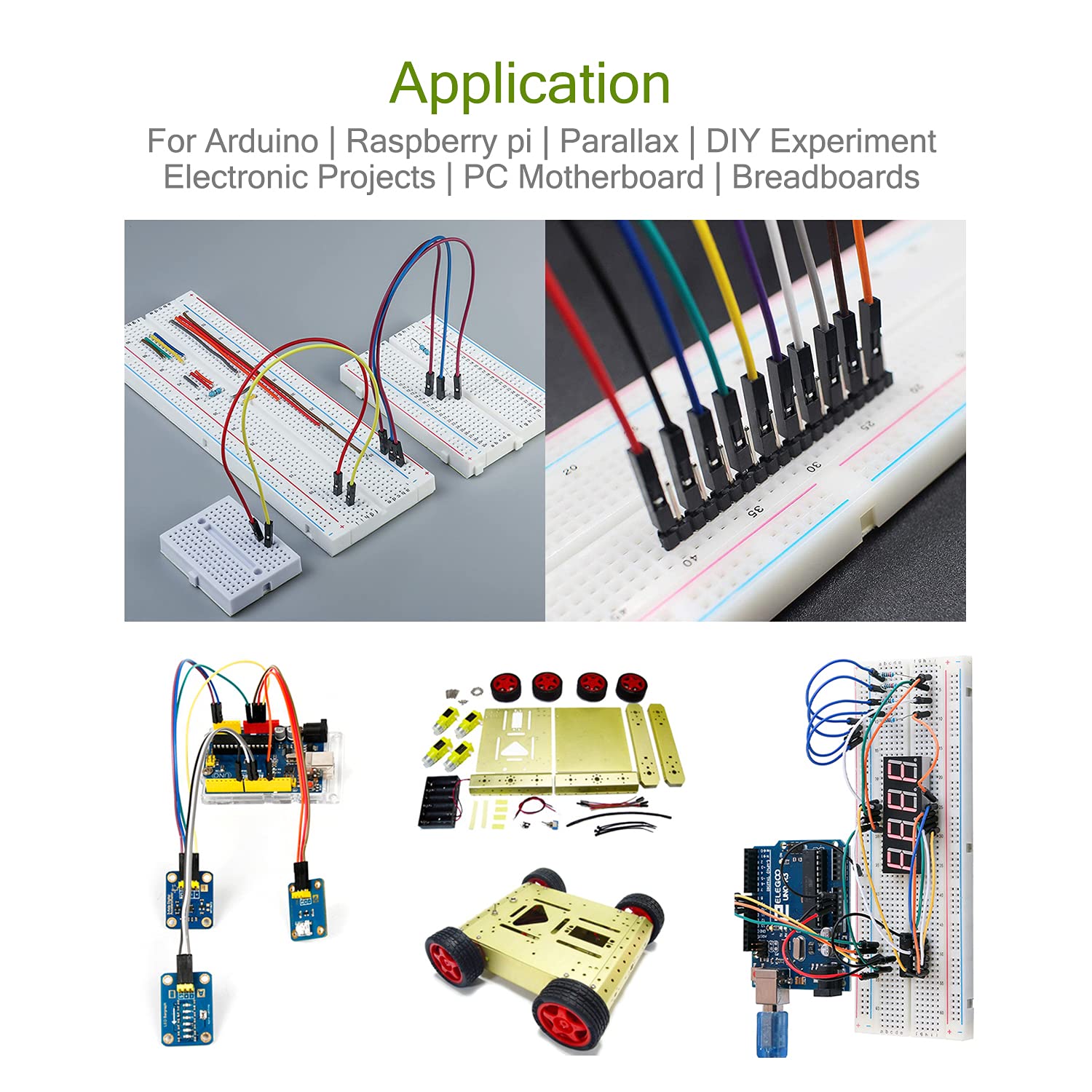 Chanzon 120pcs 10cm 20cm 30cm Long Header Jumper Wire Dupont Cable Line Connector Assorted Kit Set (Male Female M-M M-F F-F) Solderless Multicolor for Arduino Raspberry pi Electronic Breadboard PCB