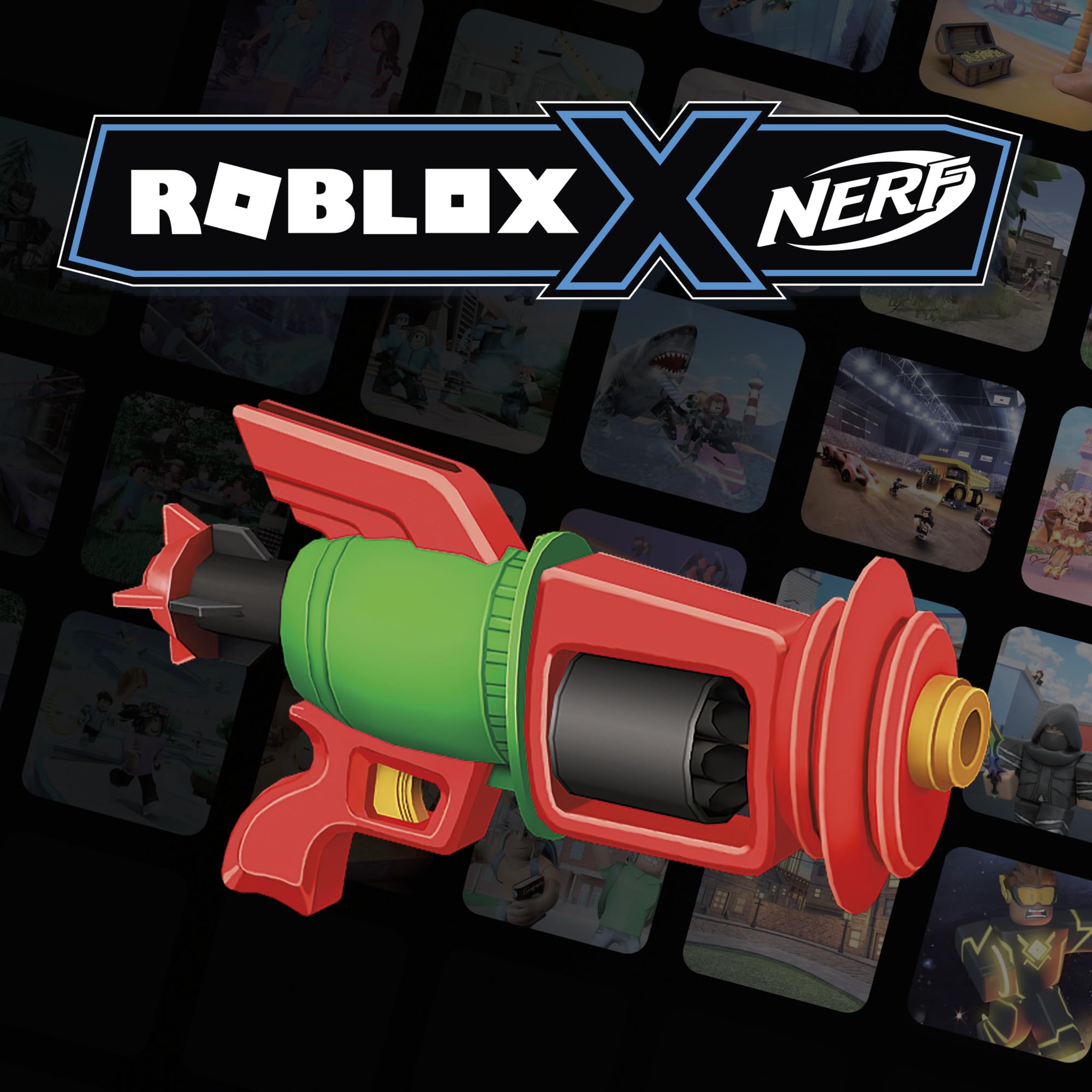 NERF Roblox Build A Boat for Treasure: Spacelock Ray Blaster, Includes Code to Redeem Exclusive Virtual Item, 8 Elite Darts