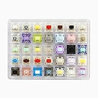 GATERON Keyboard Switches Tester 35pcs, Milky Yellow Pro Baby Kangaroo Oil King Azure Dragon V3 Limbo Baby Racoon Ink Wall Stem Box Black Pink Key Switches RGB LED for Mechanical Keyboard (35PCS)