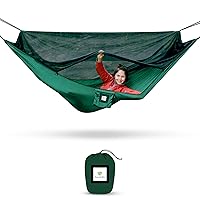Hammock with Mosquito Net - Fully Reversible Bug Free Hammock Tent, Extra Large Sleeping Space, Bug Proof Netting & Suspension - Change The Way You Camp with Hammock Bliss Quality - No-See-Um No More