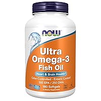 Supplements, Ultra Omega-3 Molecularly Distilled and Enteric Coated, 180 Softgels