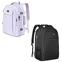 MATEIN Travel Backpack Bundle | 50L Carry on Backpack for Airplanes with Wet Bag Expandable TSA Friendly Luggage Backpack & 17 Inch Travel Laptop Backpack with USB Charging Port