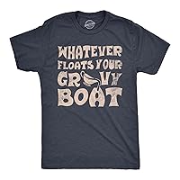 Mens Whatever Floats Your Gravy Boat T Shirt Funny Thanksgiving Dinner Saying Joke Tee for Guys
