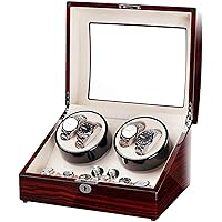 Watch Winders Watch Winder Boxes Automatic Watch Winder Wooden Box Piano Paint Super Quiet, for Automatic Watches, 4+6 Watch Storages Watch Box,B-*