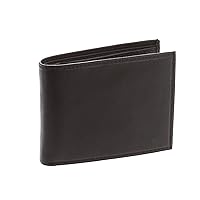 Men's Bifold Leather Wallet Button Snap Flap Out