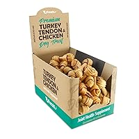 AFreschi Turkey Tendon and Chicken for Dogs, All-Natural Joint Health Supplement (Glucosamine and Chondrotin), Good for Senoir Dog Chew, Puppy Treat, Hypoallergenic, Alternative to Rawhide (Small)