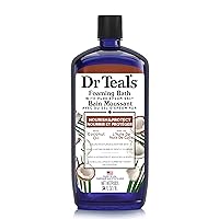 Dr. Teal's Coconut Oil Foaming Bath with Pure Epsom Salt (1 Bottle, 34 oz) - Essential Oils Nourish & Protect your Skin - Relieve Stress & Revitalize Tired, Achy Muscles at Home - Long Lasting Bubbles