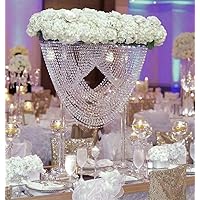 Pack of 2 31.5 Inches Tall Wedding Crystal Centerpieces Metal Flower Chandeliers Acrylic Flower Stand Table Centerpiece Aisle Road Lead Party Decor