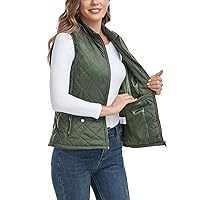 LONGKING 2024 Upgraded, Women's Outwear Vest With One Inner Pocket - Stand Collar Lightweight Zip Quilted Vest for Women…