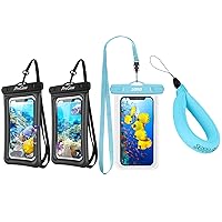 Floating Waterproof Phone Pouch Bundle with 1 Universal Waterproof Pouch + 1 Floating Wrist Strap