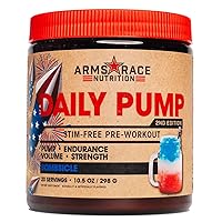 Arms Race Nutrition Daily Pump 2nd Edition STIM-Free Pre-Workout, 20 Servings (Bombsicle)