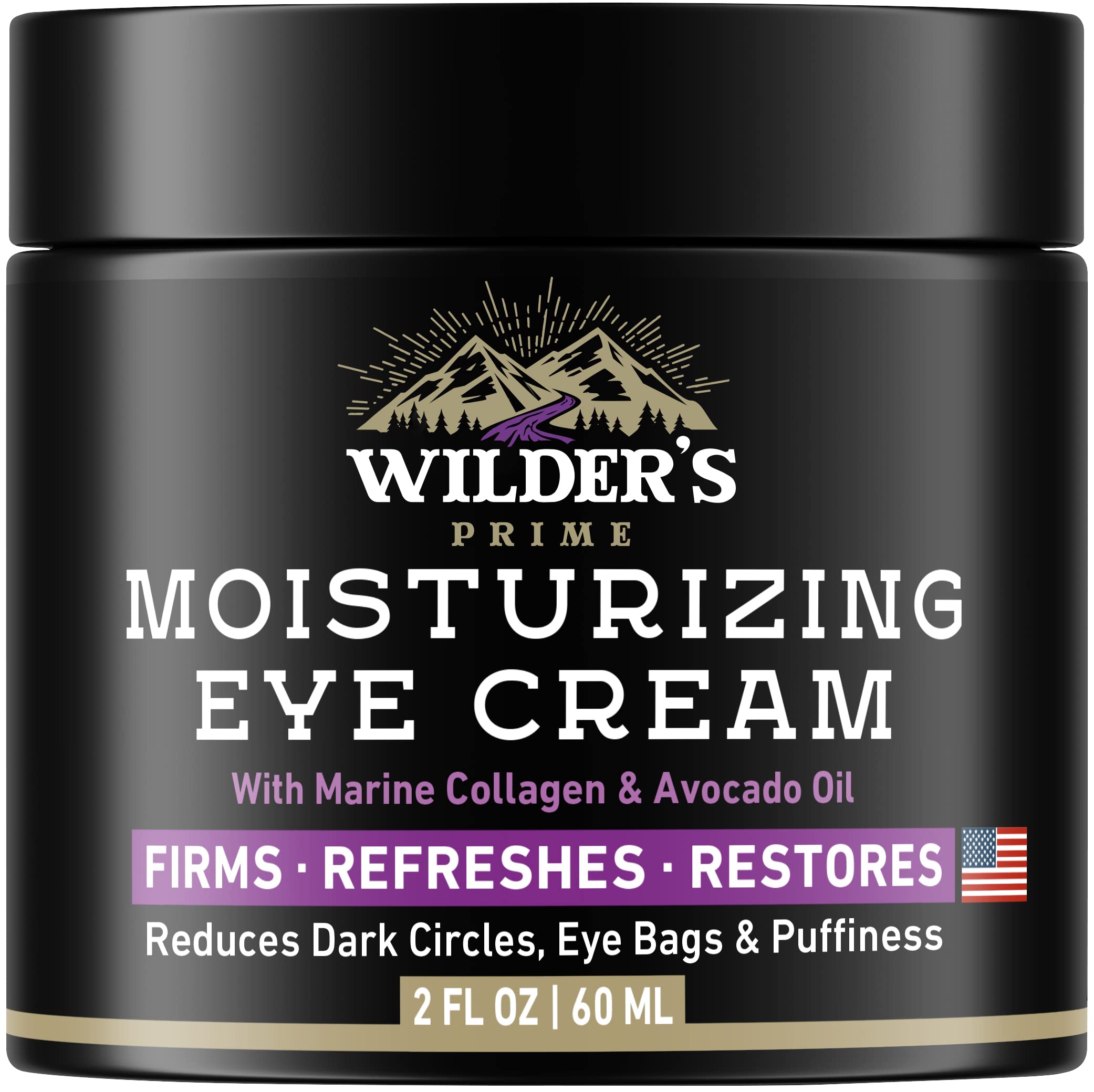 Wilder's Prime Moisturizing Men's Eye Cream - Eye Firming & Refreshing Men’s Wrinkle Cream - Men's Anti-Aging Cream for Dark Under-Eye Circles, Eye Bags & Puffiness - Under Eye Cream for Men 2 oz