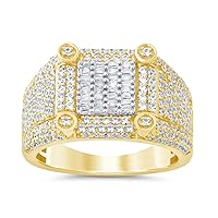 10K SOLID YELLOW GOLD 2 CARAT REAL DIAMOND ENGAGEMENT RING WEDDING PINKY BAND