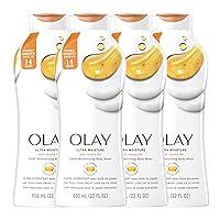 Olay Ultra Moisture Body Wash for Women with Jojoba Oil, 22 fl oz (Pack of 4)