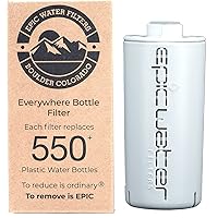 Epic Water Filters Everywhere Bottle Filter Complete Filter | 1-Pack | 75 Gallon Total Filter Life | 3-4 month Supply | Compatible with all Epic Water Bottles | Replaces Everyday and Outdoor