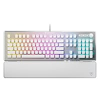 Turtle Beach Vulcan II – Full-Size PC Gaming Keyboard, Titan II Mechanical Switches, Customizable RGB Illuminated Keys, Detachable Palm Rest, Media Controls, Aluminum Top Plate, Numpad – White