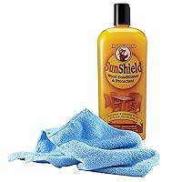 Black Swan Distributors - Howard SunShield Wood Conditioner & Protectant (16 oz) & Non-Abrasive, Washable Microfiber Cleaning Cloth (15x15 in) - Beeswax & Orange Oil - For Any Wood Surface