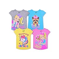 Nickelodeon Girl's 4 Pack Jojo Siwa Short Sleeve Tee Shirt Set