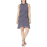 S.L. Fashions Women's Reverse Collar Tiered Party Dress-Closeout