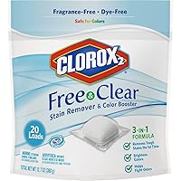 2 for Colors Free & Clear - Stain Remover and Color Brightener Packs, 20 Count (Packaging May Vary)