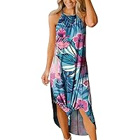 Summer Dresses for Women 2022 Floral Maxi Dress Sleeveless Casual Sundresses Beach Sexy Cocktail Sun Dress Gift