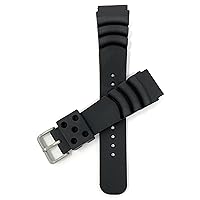 Bandini Mens Rubber Dive Watch Bands, Replacement Diver Watch Strap for Seiko and for Citizen Promaster - Curved Lines - 20mm, 22mm, Black, Blue, Green, Orange