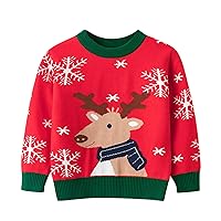 Coat Teen Girls Toddler Boys Girls Christmas Deer Prints Sweater Long Sleeve Warm Knitted Girls Sweat Shirts 10 12
