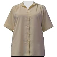 Women's Plus Size Taupe Button-Down Tunic