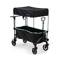 Summer by Ingenuity Pop 'N Ride Lightweight Stroller Wagon - Face-to-Face Seats for 2 with 3-Point Harnesses & Sun Canopy