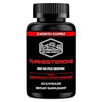 Black Forest Turkesterone Supplement 500mg (Max Purity 95% Extract) 2 Months Supply (500mg Turkesterone from 526mg of Ajuga Turkestanica) Similar to Ecdysterone for Strength & Muscle Growth
