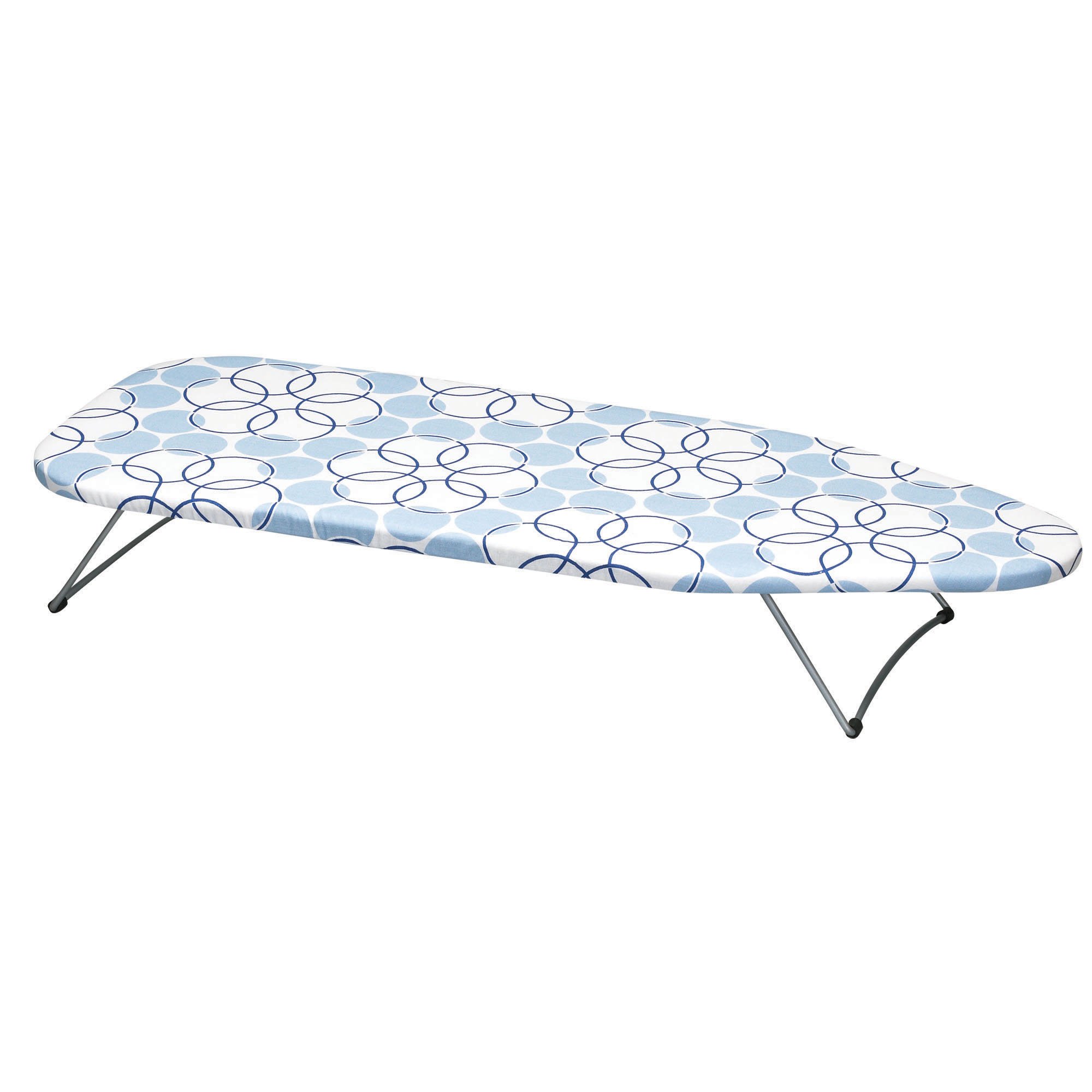Household Essentials 122101 Small Tabletop Ironing Board with Folding Legs - Magic Rings Cover and Pad,Blue Rings