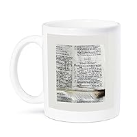 Photograph of a Bible Open to Psalm 91 and Marked with a Large Feather Ceramic Mug, 11-Ounce