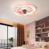 Kids Ceiling Fans with Lamps,Remote Quiet Star Light Fan Reversible Motor 6 Speed Summer Winter Mode 3000K-6000K Ceiling Fans with Lamp for Boys Girls Bedroom, Blue/Pink