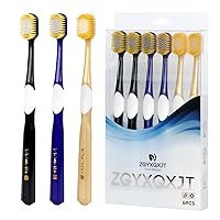 Adult Wide Head Soft Toothbrush,Excellent Cleaning Effect,Manual Toothbrush for Sensitive Teeth or Gum Clean Effectively(6 Pack)