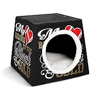 My Heart Belongs to Black Gold Capsule Pet Waterloo Foldable Dog Cat House Cube Windproof Pet Cat Dog Bed for Small Pet